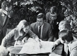 George (centre) and team, hard at work planning trips in B&R's nascent early days.
