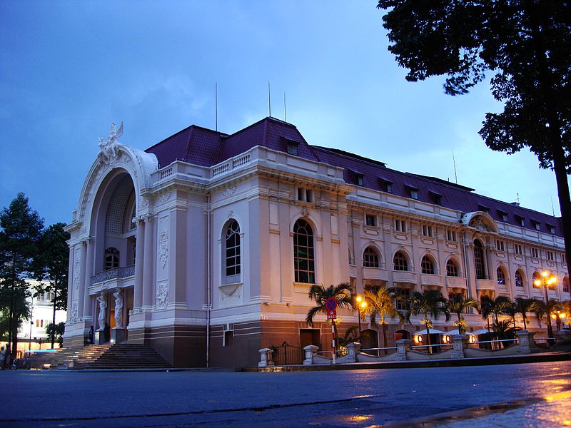 The opera house of Ho Chi Minh city remains a relic of French colonial architecture. 