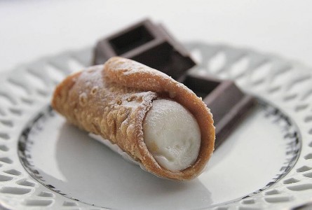 The cannoli is a classic Sicilian treat. 