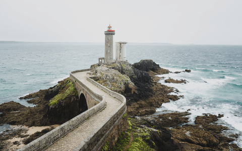 normandy beach lighthouse