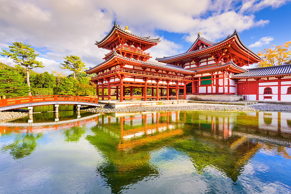 red temples in Japan