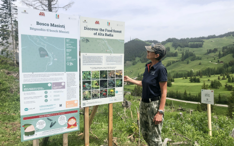 Georgia Yuill in the Dolomites food forest