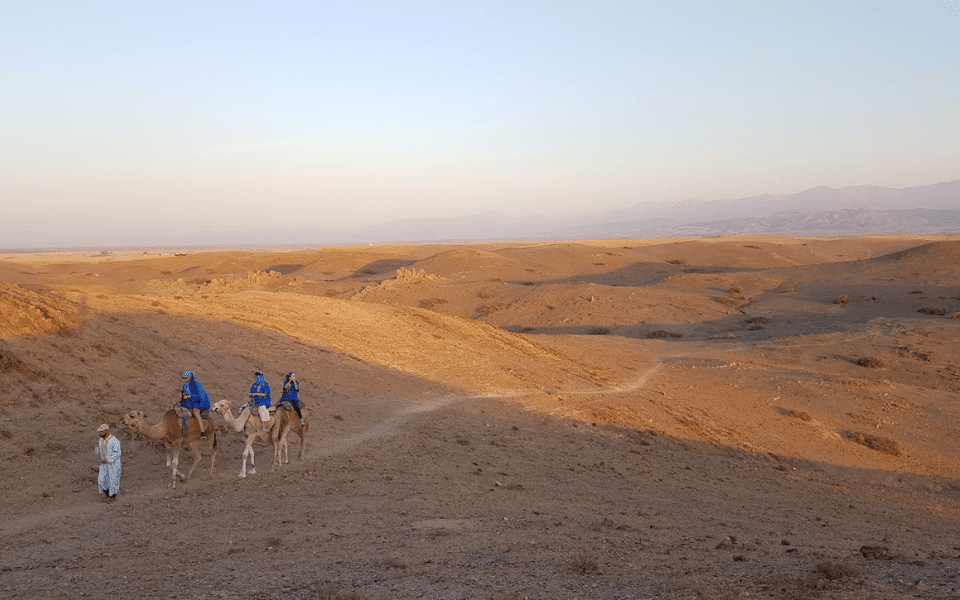 The barren rolling hills of the Agafay desert