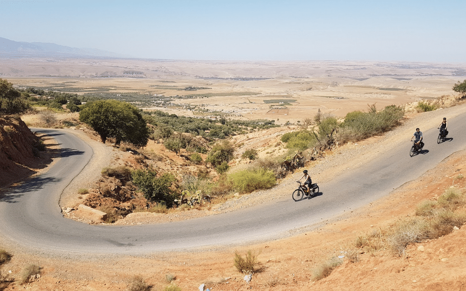 Biking through the Agafay desert