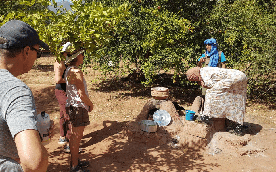 Local woman in Morocco baking fresh bread