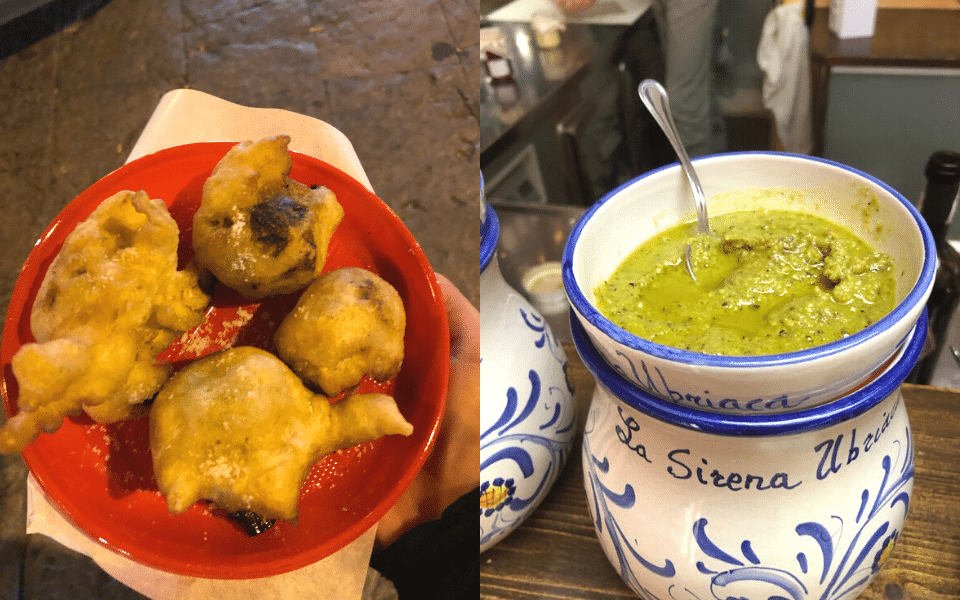 Deep fried artichoke & pistachio pesto