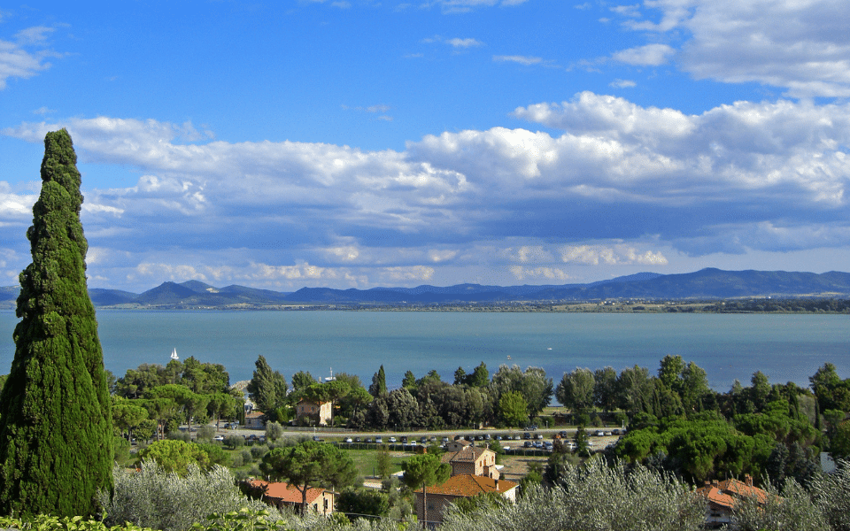Views of Lake Trasimeno from Castiglione del Lago