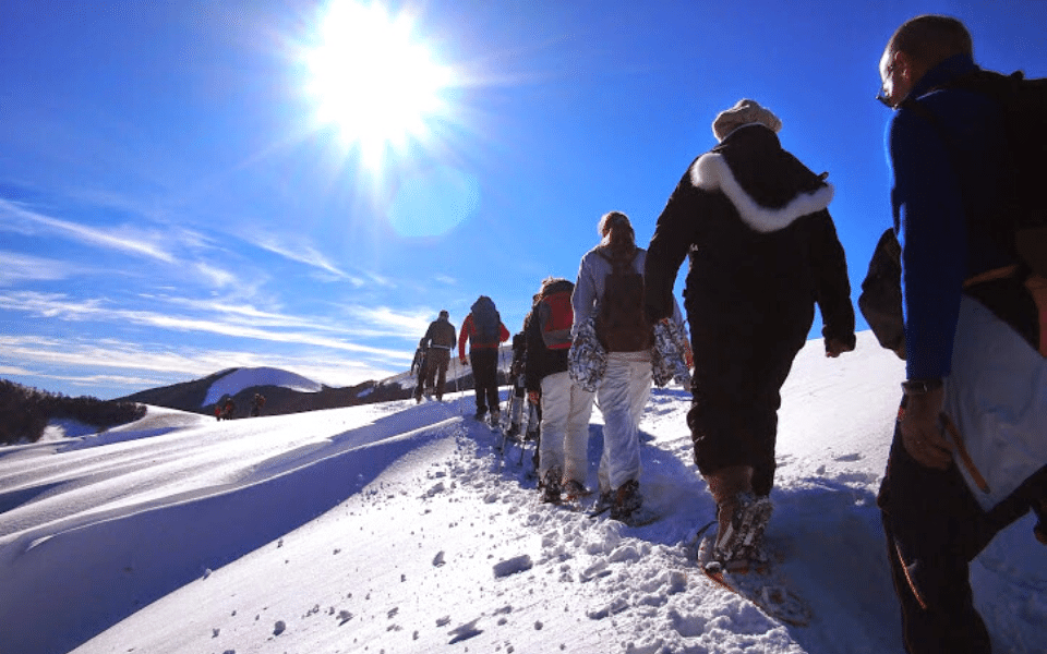 Walking in the snow in umbria