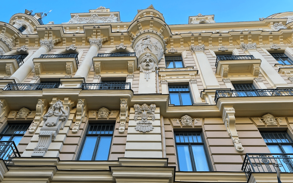 art nouveau architecture in Riga, Latvia